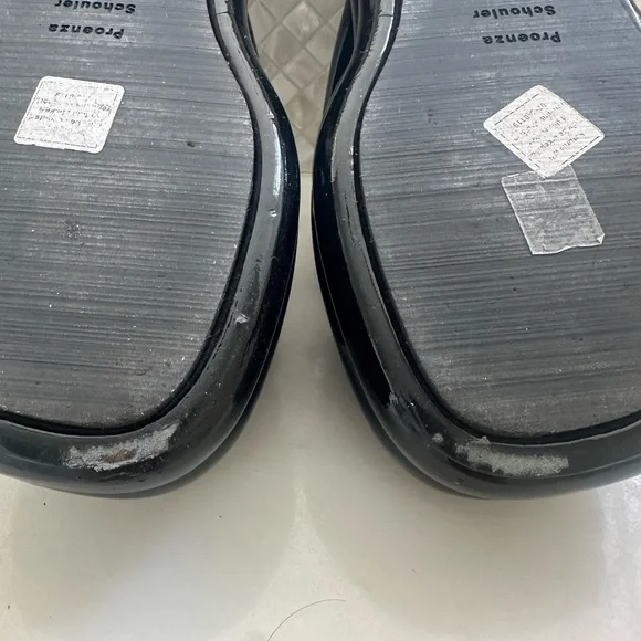 Proenza Schouler Glossy Black Twisted Strap Sandals - Picture 8 of 11